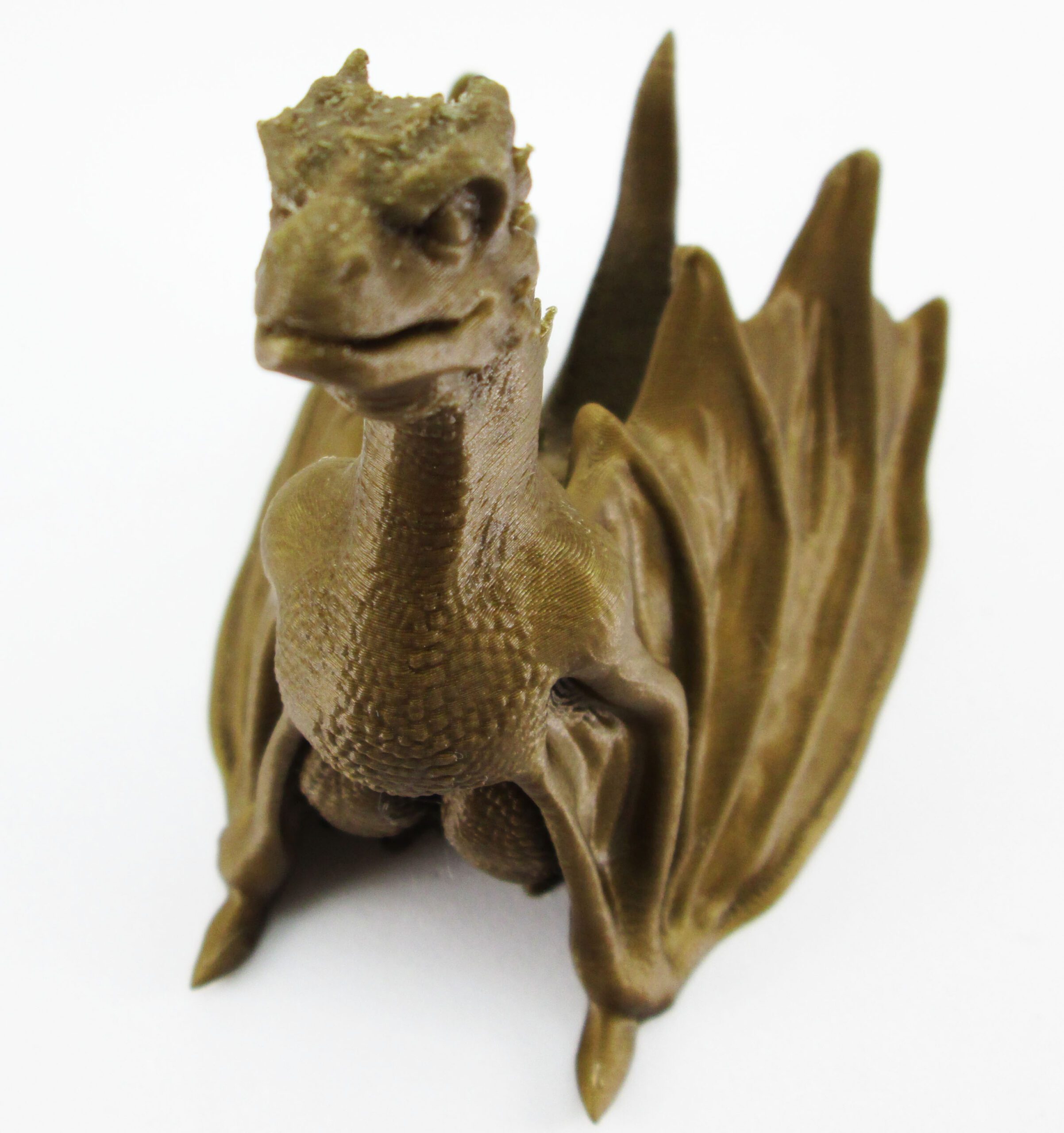 Estatueta Dragão Bebê 10Cm Altura – Toque 3D – Bronze - Capital Decor