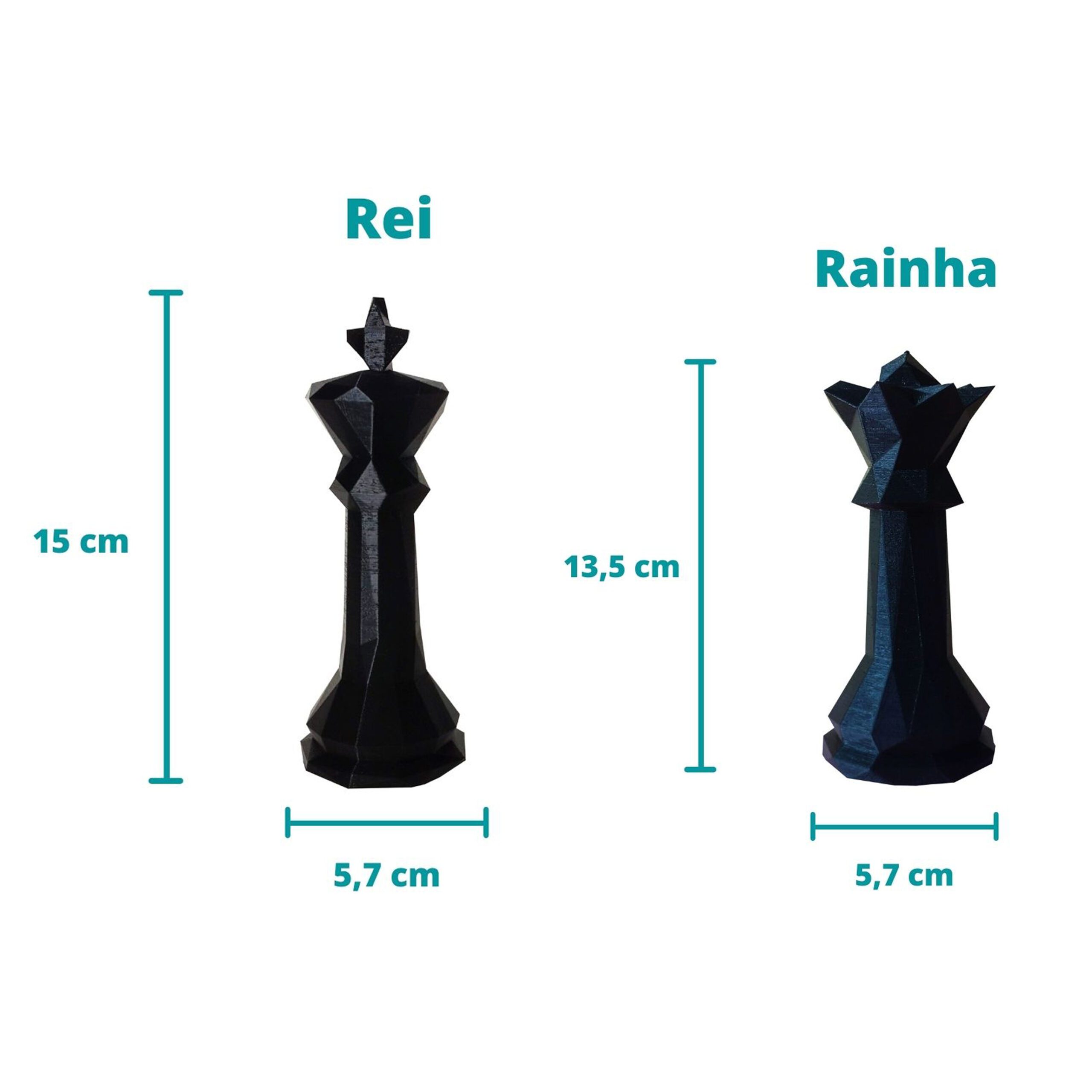 Estatuetas Rei E Rainha – Peças Decorativas De Xadrez – Decoração