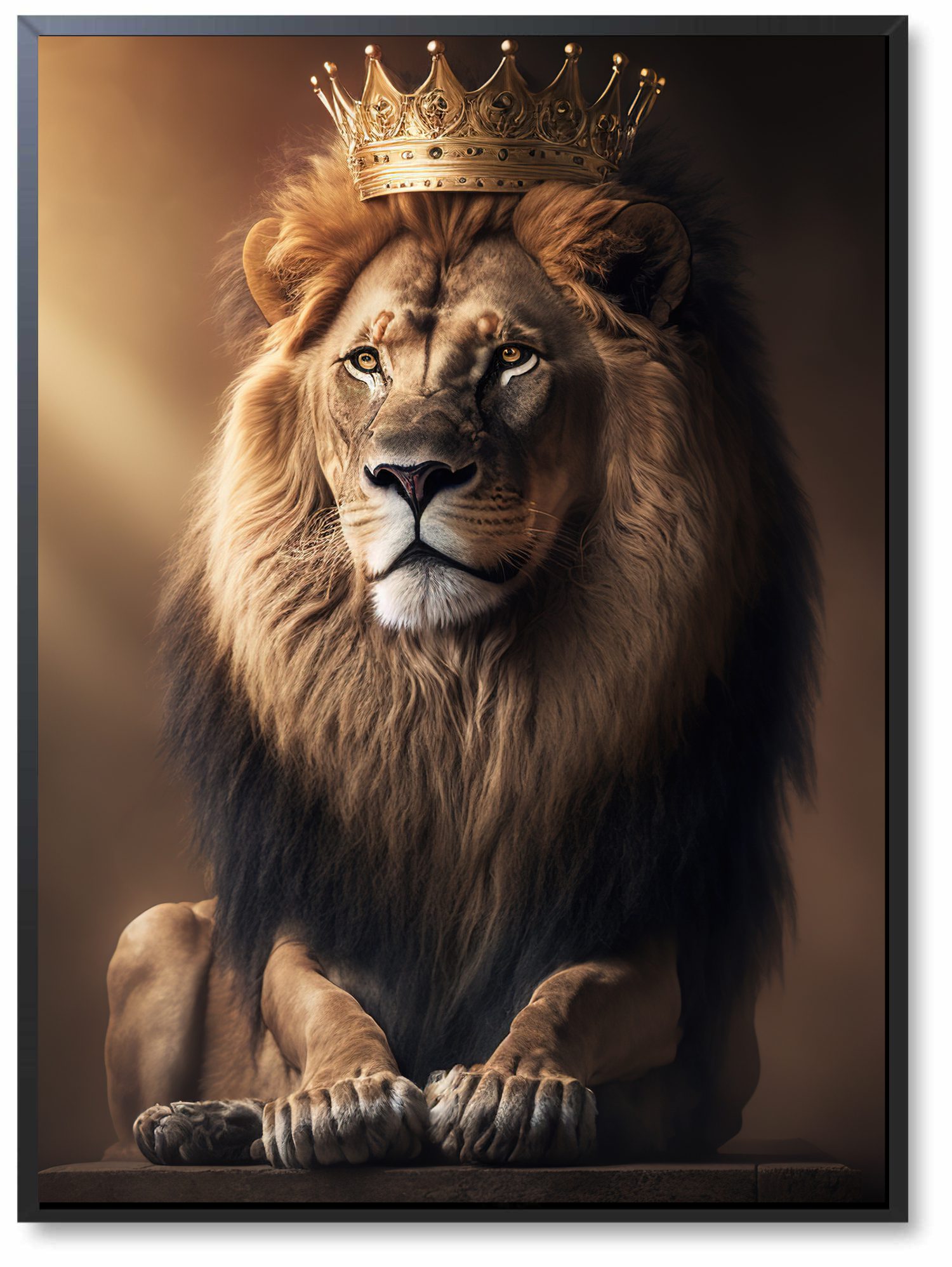 Quadro Decorativo Jesus Rei e o Leão